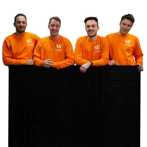 team met een zonnepaneel
